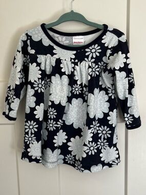 Hanna Andersson Blue & White Floral Long-Sleeve Top